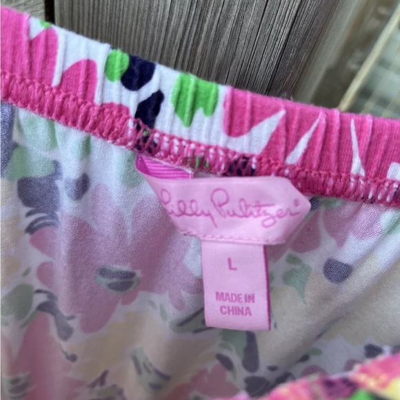 Lilly Pulitzer Marlisa Maxi Dress L Strapless Doodlebug Daisy Floral Pink Green - Picture 4 of 7